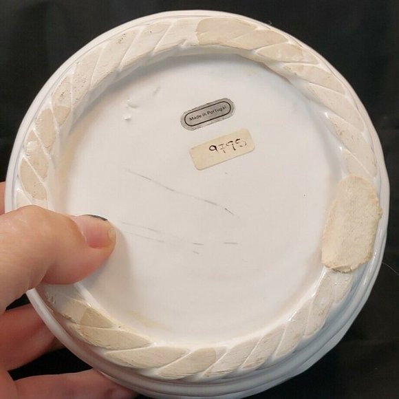 Capodimonte Style Porcelaine Weaved Basket with Lid 5.5" Applied flower VTG - Picture 6 of 10